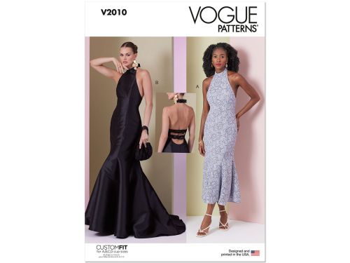 Vogue Pattern V2010 MISSES' DRESS IN TWO LENGTHS- Size H5(6-8-10-12-14)