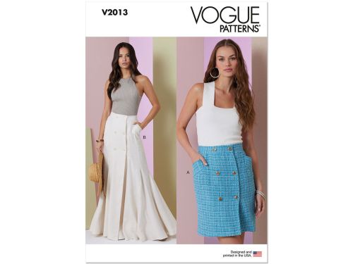 Vogue Pattern V2013 MISSES' SKIRT IN TWO LENGTHS- Size H5(6-8-10-12-14)