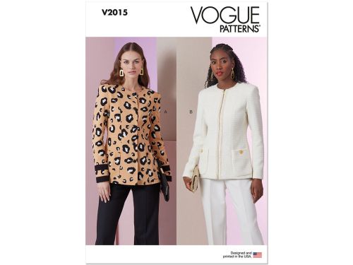 Vogue Pattern V2015 MISSES' JACKETS- Size B5(8-10-12-14-16)