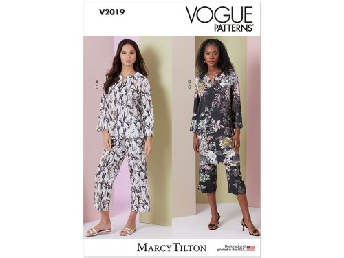 Vogue Pattern V2019 MISSES' LOUNGE SETS- Size A (XS-S-M-L-XL)