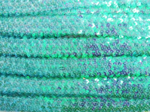 25mm Iridescent Stretch Sequin Trim- Mermaid Mint #T445