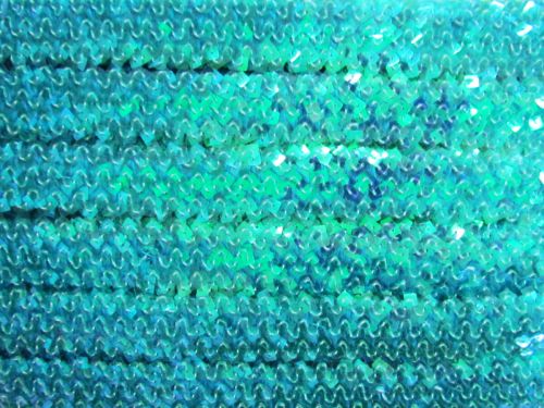 25mm Iridescent Stretch Sequin Trim- Blue Lagoon #T446