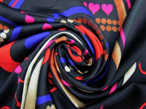 30m Roll of Day Of The Dead Satin Chiffon #9921
