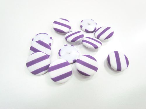 25mm Button- FB637 Purple Stripe