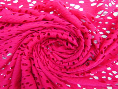 Garden Fireworks Stretch Lace- Raspberry Pink #11147