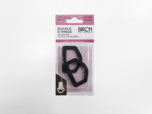 25mm Buckle D Ring- Plastic  2pk