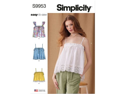 Simplicity Pattern S9953 MISSES' TOPS- Size D5 (4-6-8-10-12)