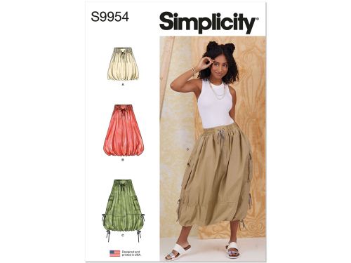 Simplicity Pattern S9954 MISSES' SKIRTS- Size H5 (6-8-10-12-14)