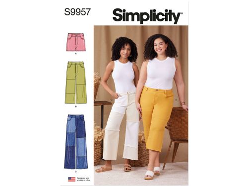 Simplicity Pattern S9957 MISSES' AND WOMEN'S SHORTS AND PANTS- Size BB (20W-22W-24W-26W-28W)