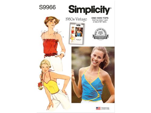 Simplicity Pattern S9966 MISSES' TOPS- Size A (6-8-10-12-14-16)