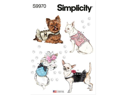 Simplicity Pattern S9970 DOG COATS- Size A (XXS-XS-S-M)