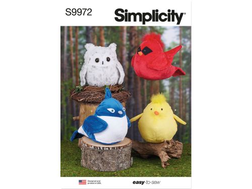 Simplicity Pattern S9972 PLUSH BIRDS- Size OS (ONE SIZE)