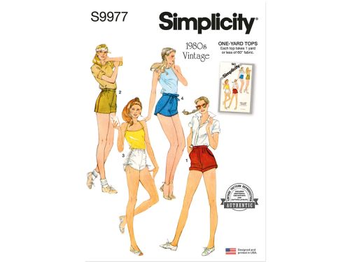 Simplicity Pattern S9977 MISSES' SHORTS- Size A (6-8-10-12-14)
