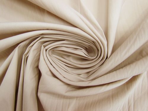 Stretch Cotton Blend Shirting- Light Beige #11435
