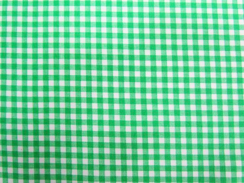 Gingham Check Cotton- Grass Green