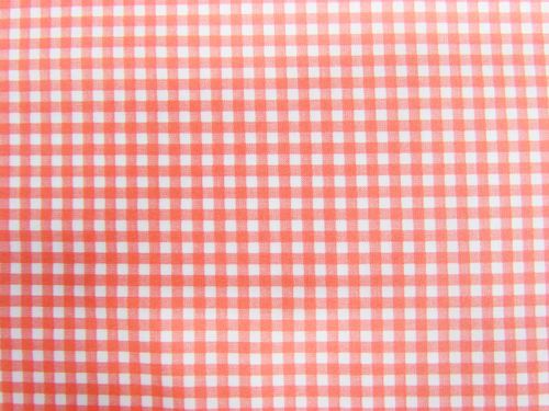 Gingham Check Cotton- Hot Peach