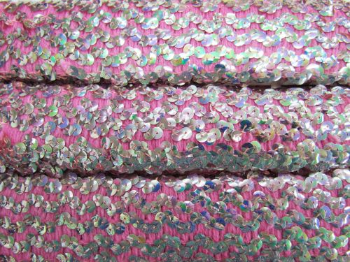 50mm Stretch Sequin Trim- Fairy Floss T537