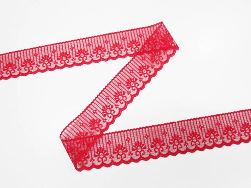 48mm Sabrina Lace Trim- Lobster Red #T585