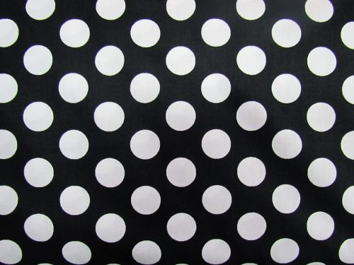 Polka Dot Cotton- White On Black #PW1483