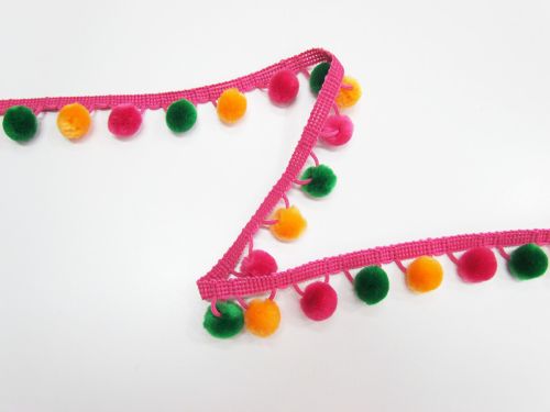 30mm Carnival Pom Pom Trim- Pink #T611