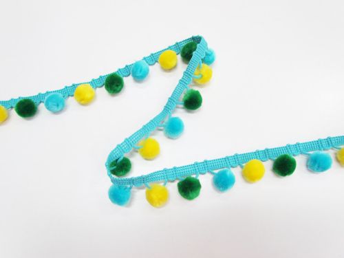 30mm Carnival Pom Pom Trim - Blue #T612