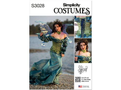 Simplicity Pattern S3028 MISSES COSTUME- Size H5 (6-8-10-12-14)