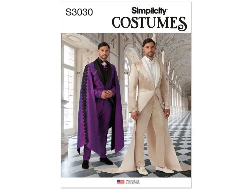 Simplicity Pattern S3030 MEN / BOY COSTUME- Size AA (34-36-38-40-42)