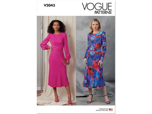 Vogue Pattern V2043 MISSES DRESS- Size H5(6-8-10-12-14)