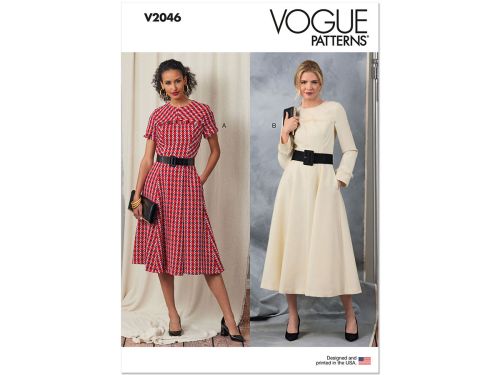 Vogue Pattern V2046 MISSES DRESS- Size D5 (4-6-8-10-12)