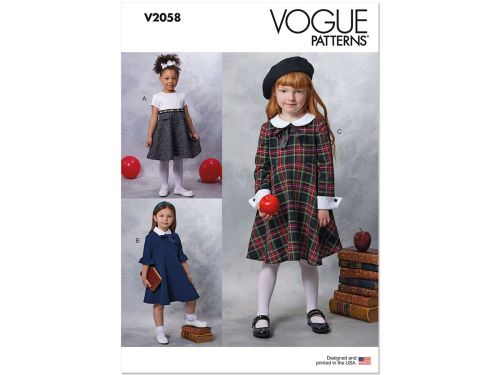 Vogue Pattern V2058 CHILD DRESS- Size A (3-4-5-6-7-8)