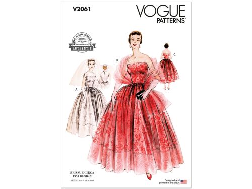Vogue Pattern V2061 MISSES SPECIAL OCCASION- Size Y5 (18-20-22-24-26)