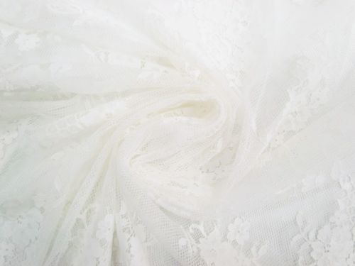 160cm Panel- Fantasy Florals Lace- Ivory #12234