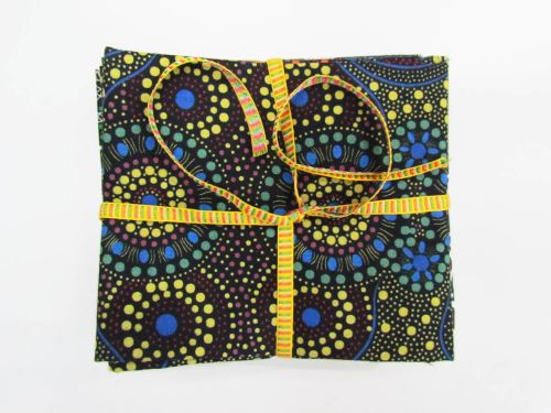 Fabric Length, 1 m, Cotton, Charcoal, Aboriginal Art, Hand printed, Rockholes Design, Ikuntji Artists, Fair Trade, offers Australia, sewing