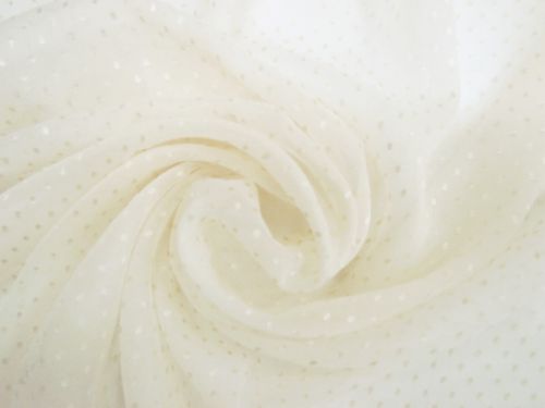 Hail Spot Chiffon- Pearl Ivory #12281