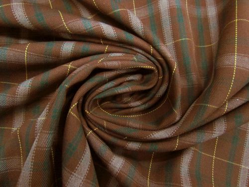 Eliot Plaid Viscose Blend Suiting #12316