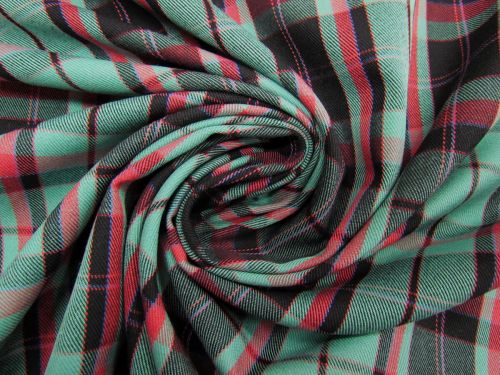 Carroll Plaid Viscose Blend Suiting #12317