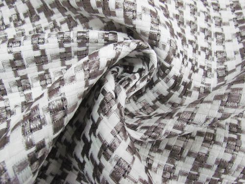 Houndstooth Check Rafia- Gunmetal #12403