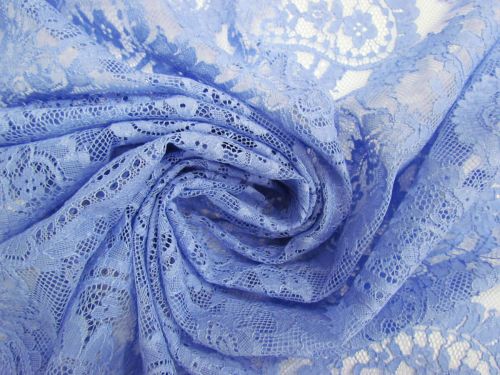 155cm Panel- Paisley Bouquet Cotton Blend Lace- Blue #12554