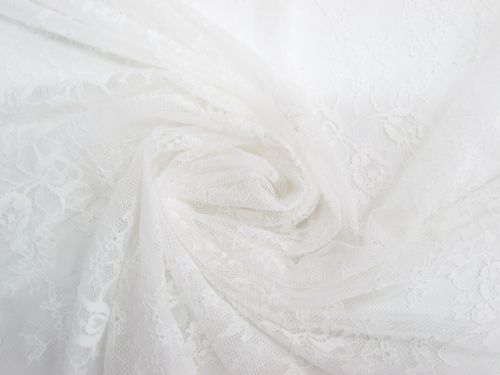 Climbing Roses Stretch Lace- White #12586