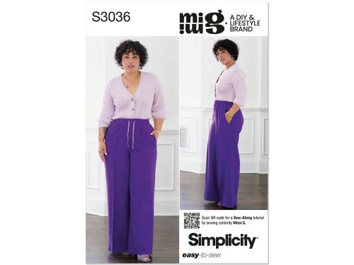 Simplicity Pattern S3036 MISSES SKIRT / PANTS- Size K5 (8-10-12-14-16)
