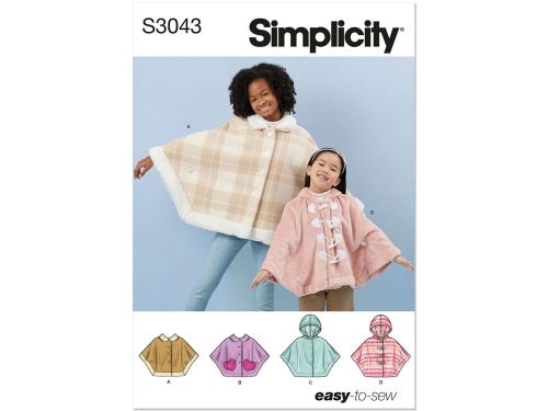 Simplicity Pattern S3043 CHILD / GIRL JACKET/COAT- Size K5 (7-8-10-12-14)