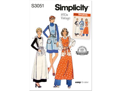 Simplicity Pattern S3051 UNDEFINED APRON- Size A (S-M-L)
