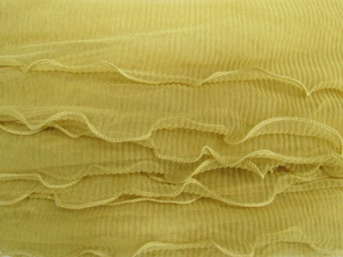 12cm Three Layer Pleated Tulle Ruffle Trim- Olive Chartreuse #T676