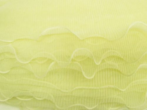 12cm Three Layer Pleated Tulle Ruffle Trim- Citrus Yellow #T677