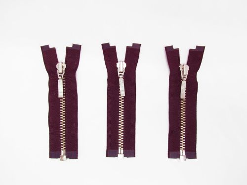 9cm YKK Open End Zip Bundle- Burgundy- 3Pk