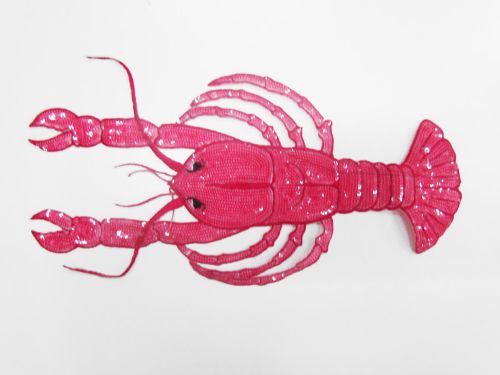 Pink Lobster Sequin Motif- SQM08