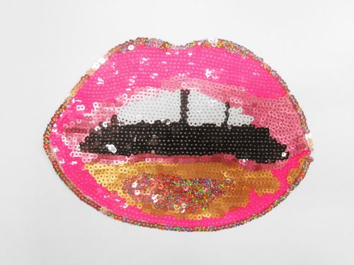 Lips Sequin Motif- Cool Pink- SQM10