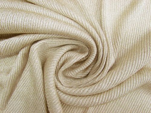 Viscose Lurex 2x2 Rib Knit- Champagne Gold #12777