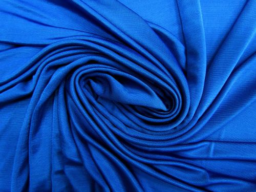 Lustrous Viscose Interlock Jersey- Submarine Blue #12813