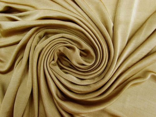 Lustrous Viscose Interlock Jersey- Aged Gold #12814